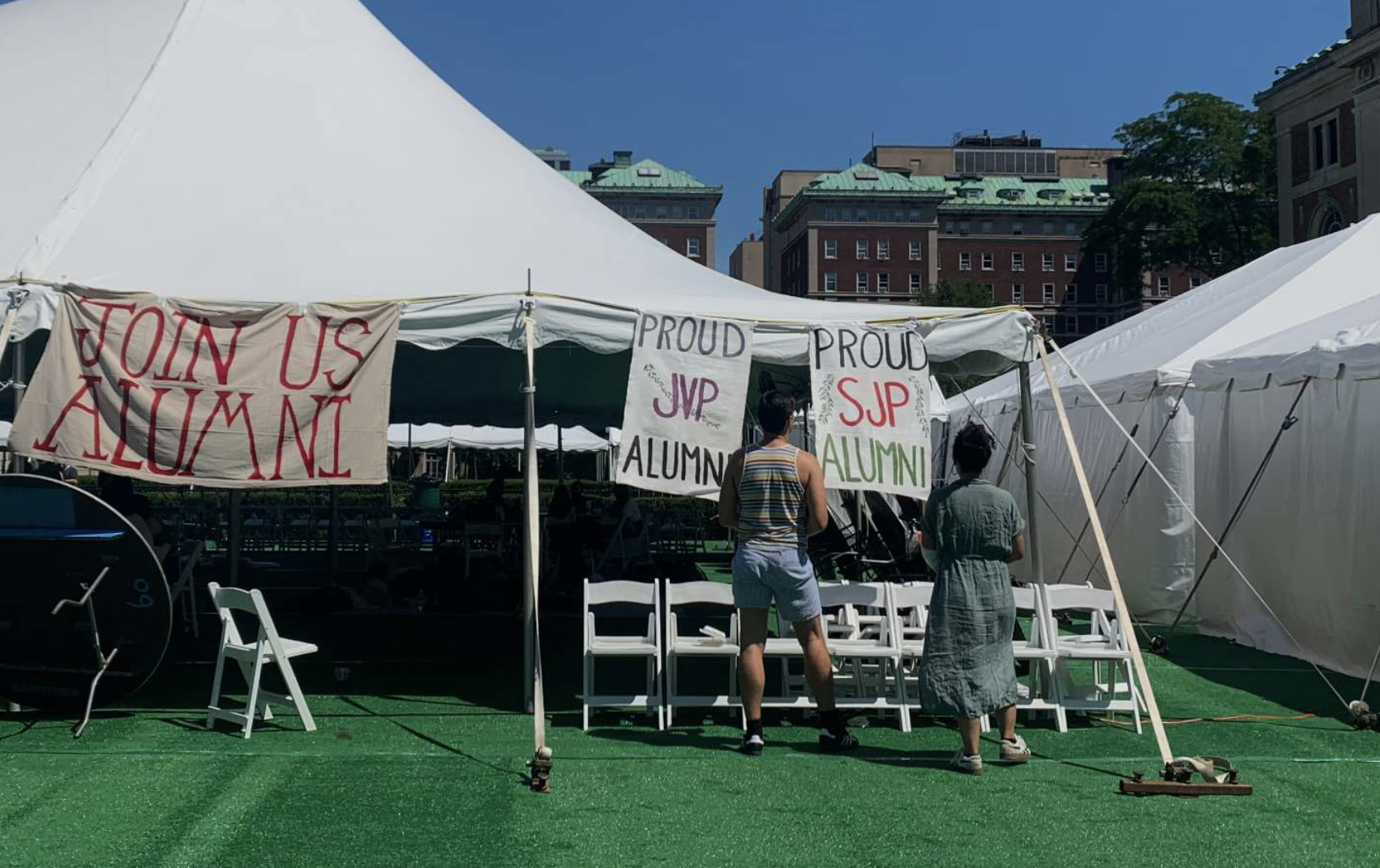 As Columbia Alumni Returned to Campus, So Did the Encampment